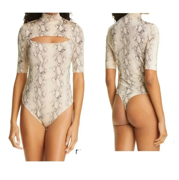 JONATHAN SIMKHAI  Haze Snake Print   Bodysuit Size XS NWOT - Picture 2 of 8